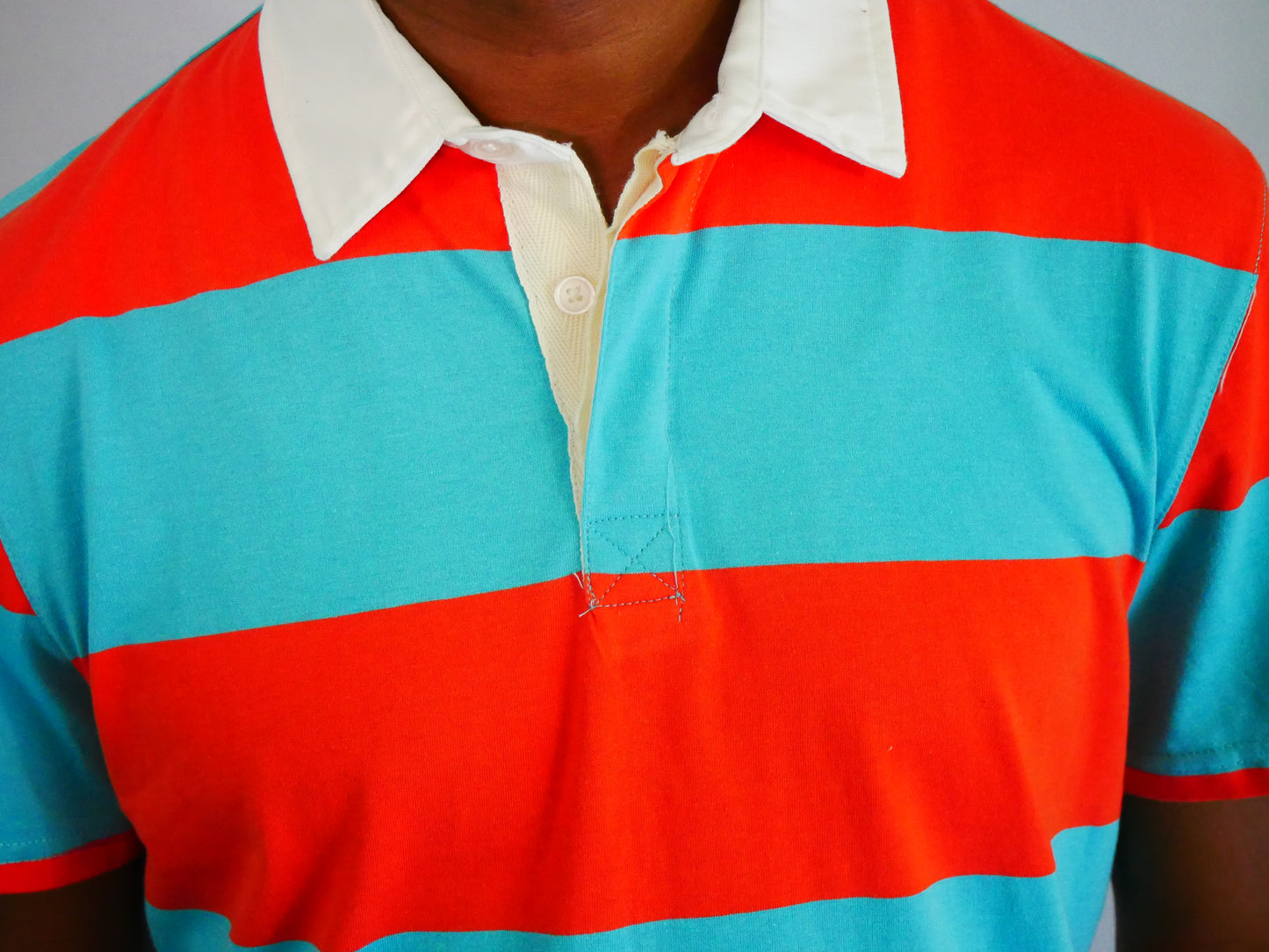 FOREVER 21 POLO SHIRT (ORANGE/BLUE/NEW)