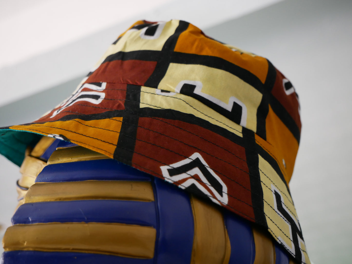 MUD-CLOTH REVERSIBLE BUCKET HAT (BROWN)/NEW