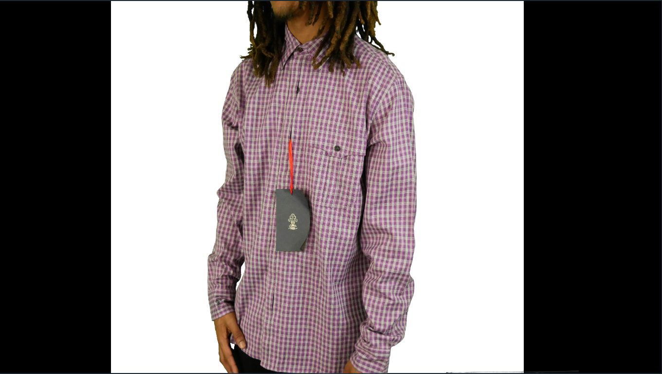 PHAT PREMIUM: LONG SLEEVED CHECKERED SHIRT (PURPLE)/NEW
