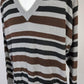 ARCADIA V-NECK STRIPED SWEATER (GRAY,BROWN, BLACK)/NEW