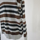 ARCADIA V-NECK STRIPED SWEATER (GRAY,BROWN, BLACK)/NEW