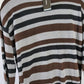 ARCADIA V-NECK STRIPED SWEATER (GRAY,BROWN, BLACK)/NEW