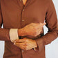 NO NARRATIVE LONG-SLEEVED DRESS SHIRT (BROWN/NEW)