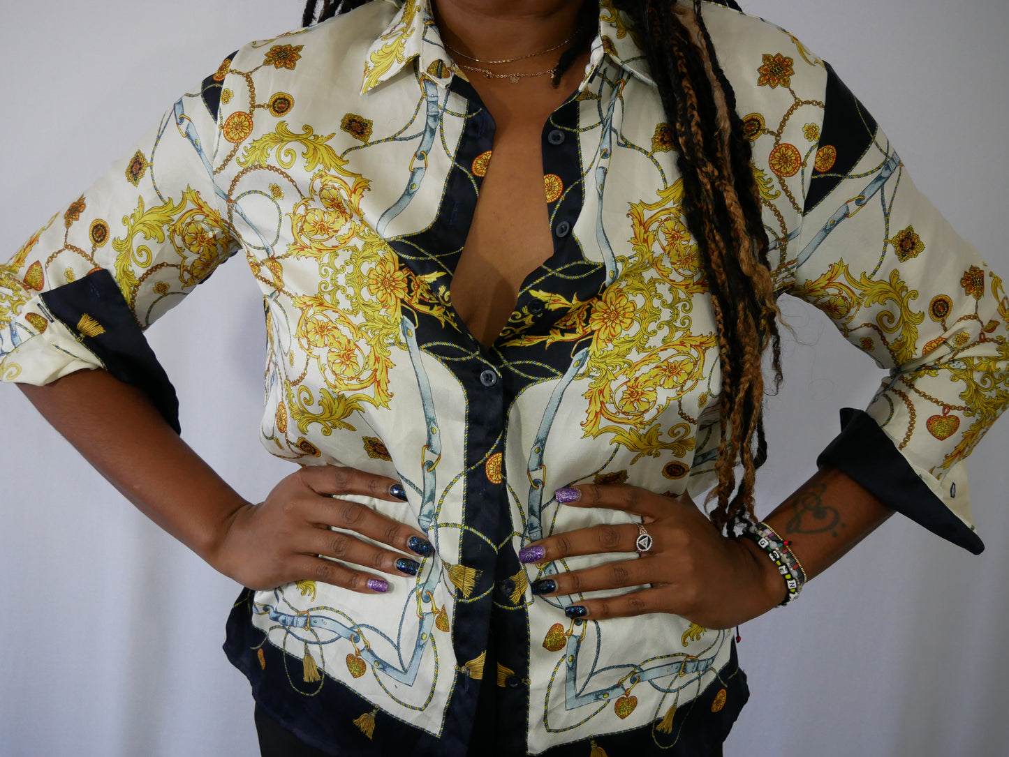 Fashion Nova Baroque Dress Shirt