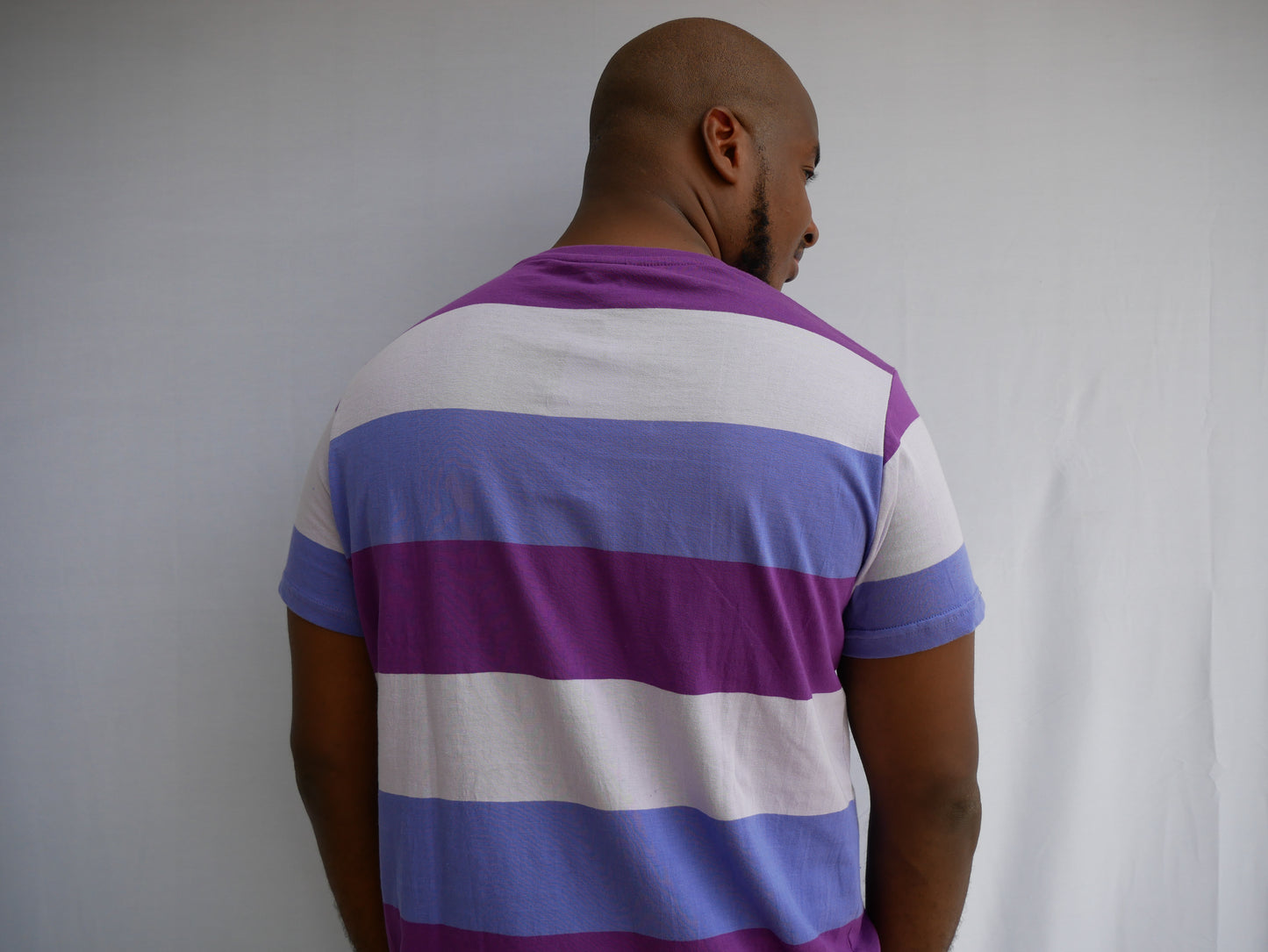 IMPERIOUS 3 STRIPED T-SHIRT (MAUVE,BLUE & PURPLE)/NEW