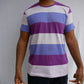 IMPERIOUS 3 STRIPED T-SHIRT (MAUVE,BLUE & PURPLE)/NEW