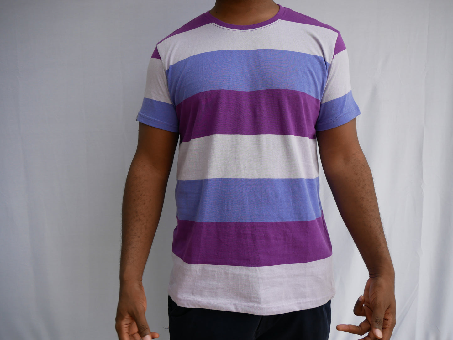 IMPERIOUS 3 STRIPED T-SHIRT (MAUVE,BLUE & PURPLE)/NEW