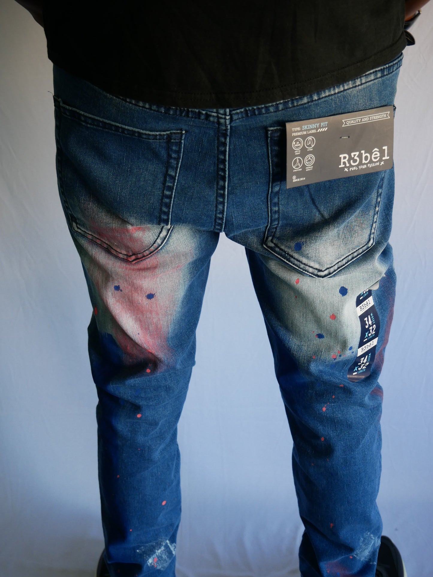 REBEL SKINNY FIT JEANS (INDIGO BLUE)/NEW