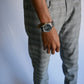 FRIED-DENIM CHECKERED PANTS. (GRAY)/NEW